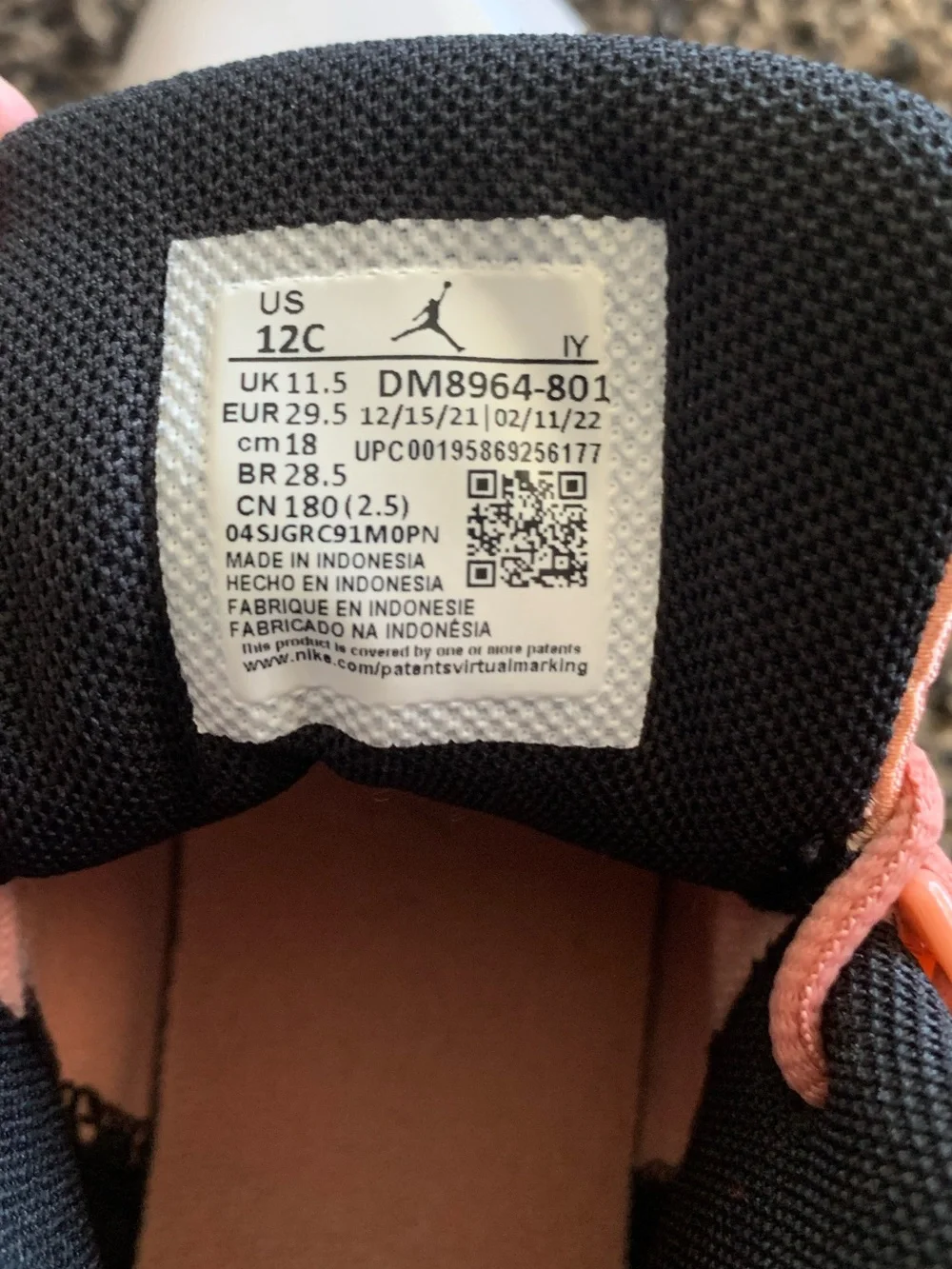 Kids Mid-Top Jordan Sneakers in Pink and White size 12C